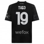Günstige Fußballtrikots AC Mailand Theo Hernandez 19 Fourth trikot 2023-24 Schwarze Kurzarm